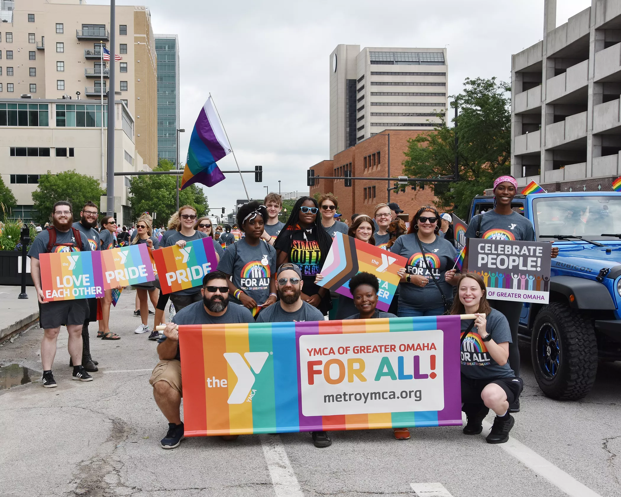 YMCA Pride parade team