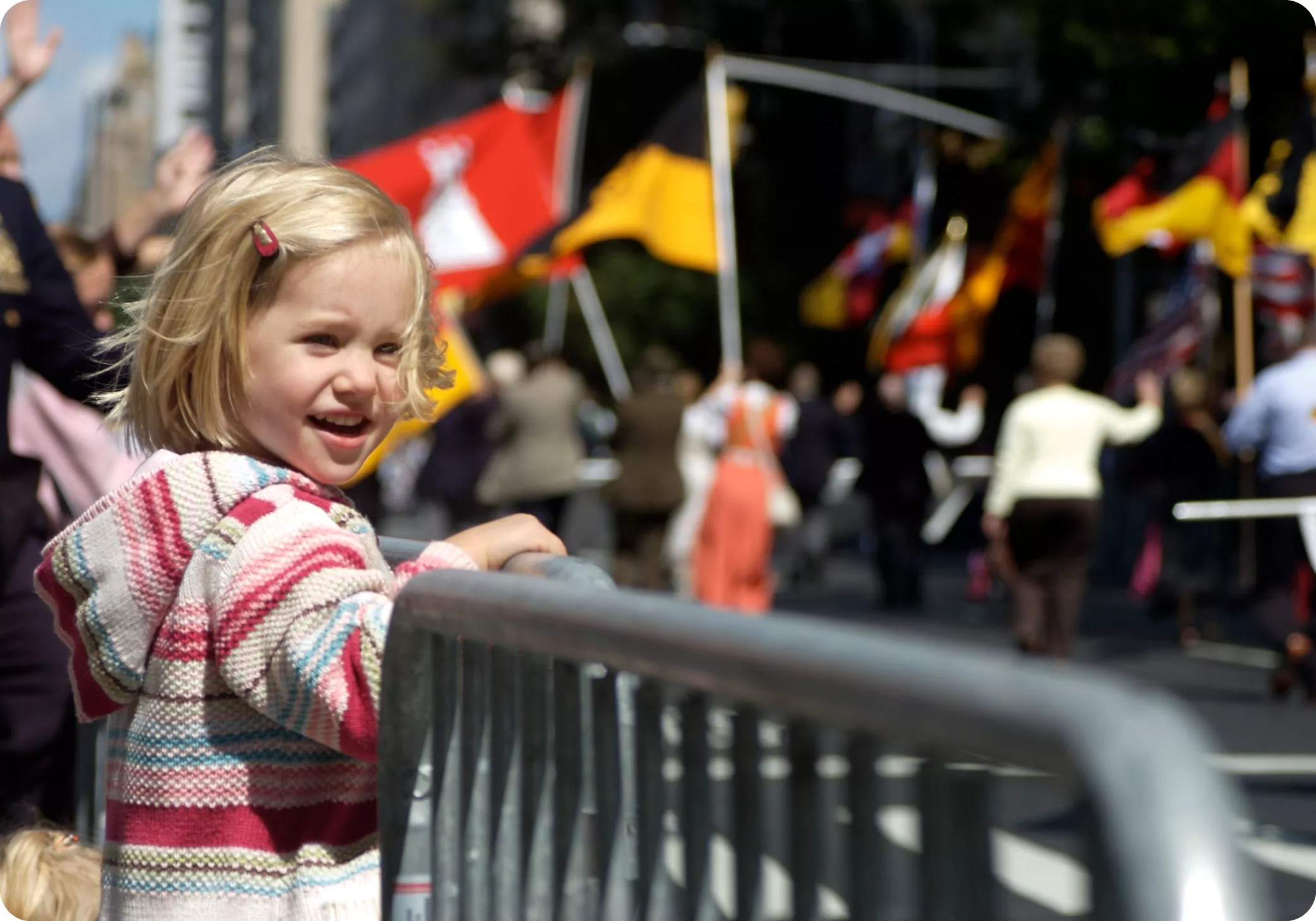 Child watching a parade