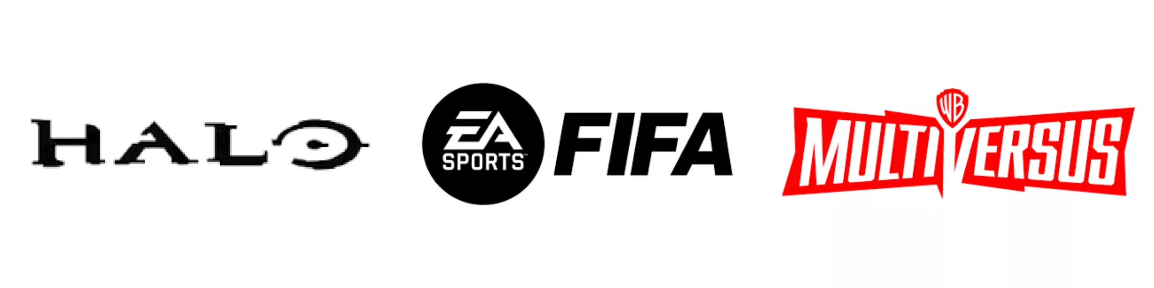 Video game logos - Halo, FIFA, Multiversus