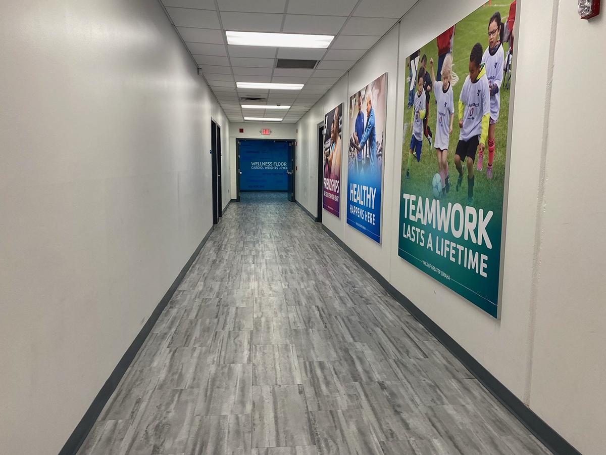 Sarpy YMCA hallway - after renovation