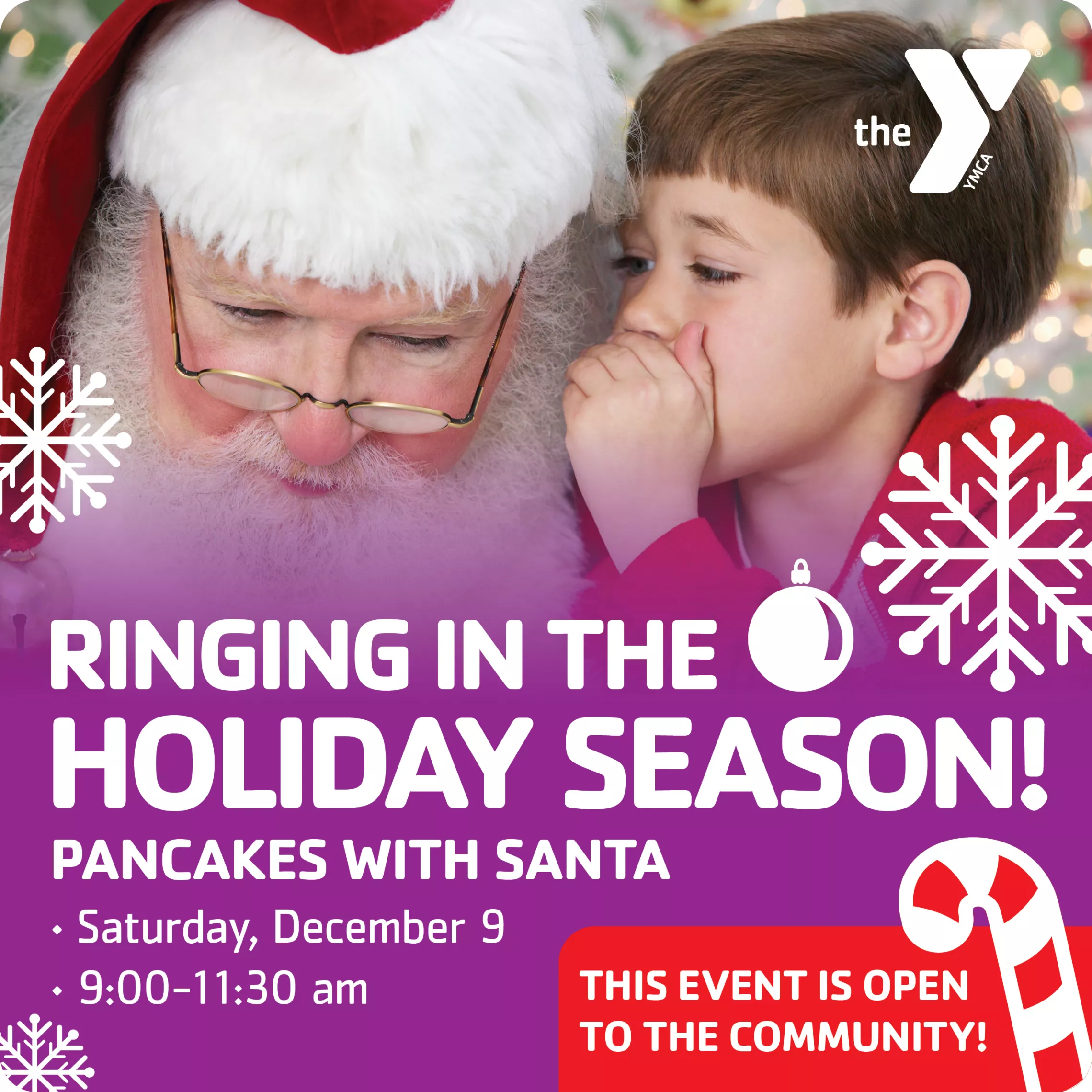 Santa with a child whispering in his ear