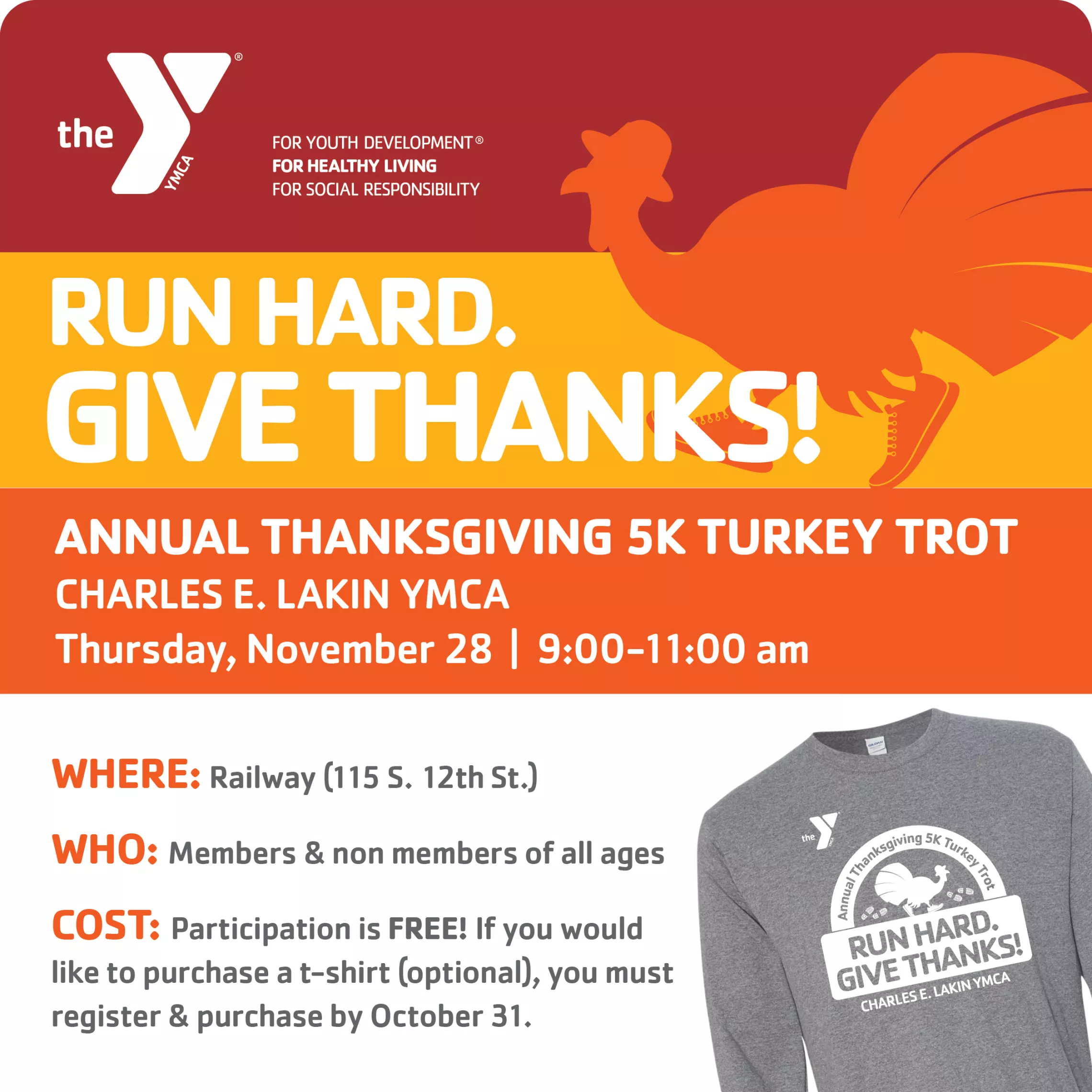 Charles E Lakin Turkey trot graphic