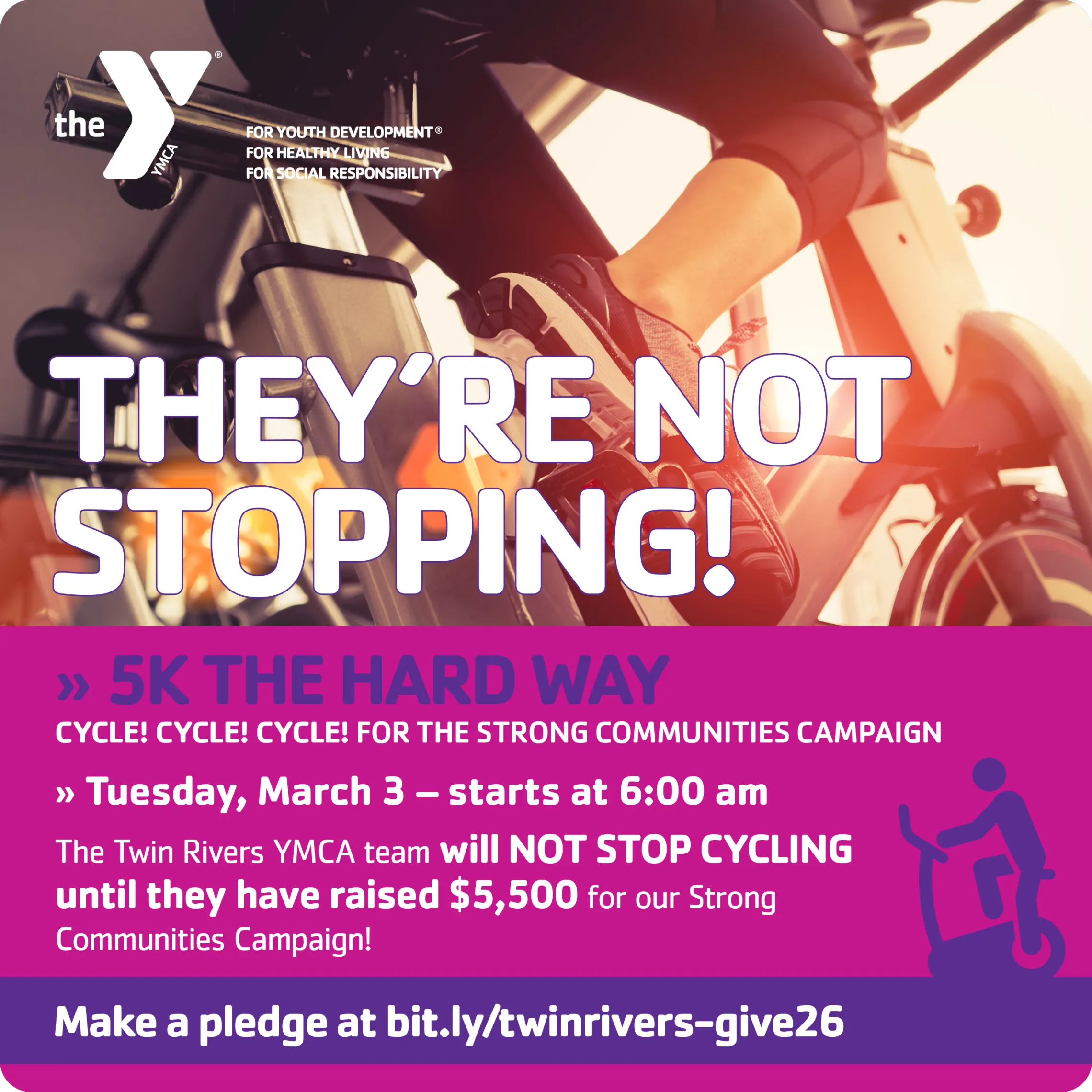 Twin Rivers 5k the hard way graphic