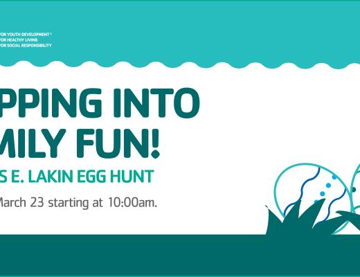 Graphic advertising the egg hunt