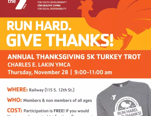 Charles E Lakin Turkey trot graphic