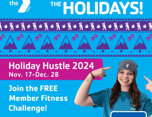 Holiday Hustle graphic with picture of the beanie prize