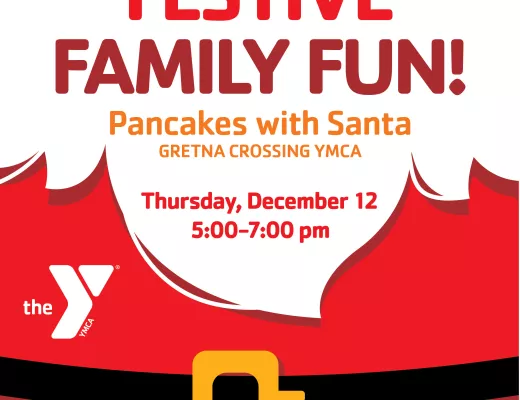 Holiday image promoting Pancakes with Santa