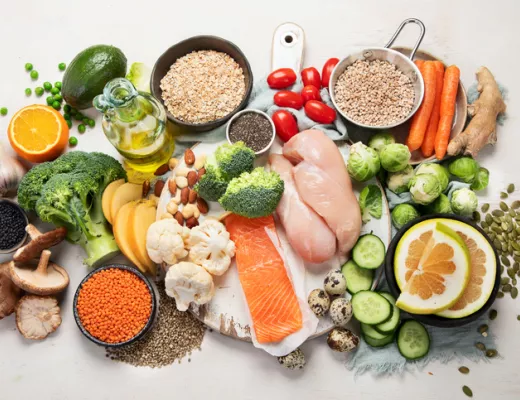 a spread of food 