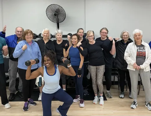 group of people exercising 