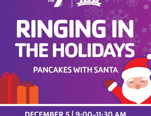 Pancakes with Santa graphic