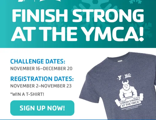 graphic of fitness challenge info and t-shirt prize