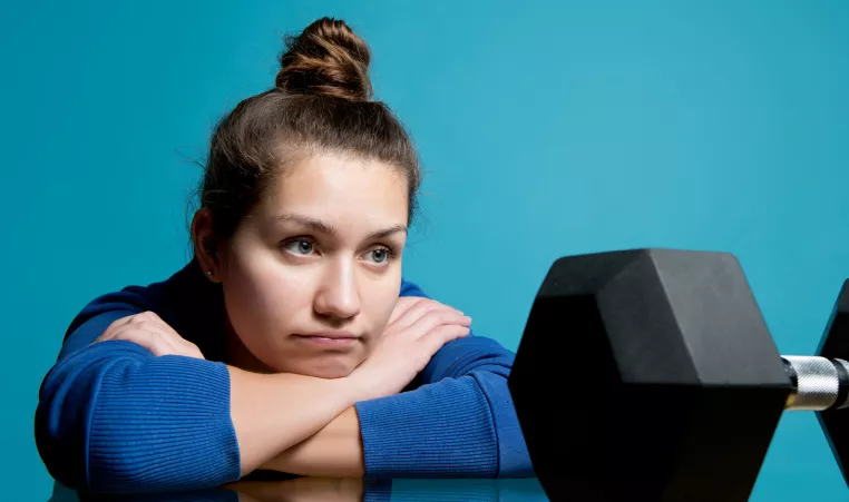 Woman avoiding a workout