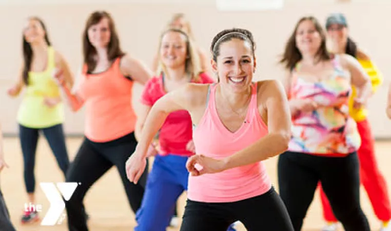 Women in a group fitness class