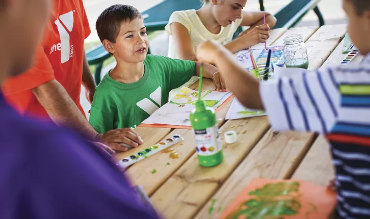 Kids making art at Summer camp