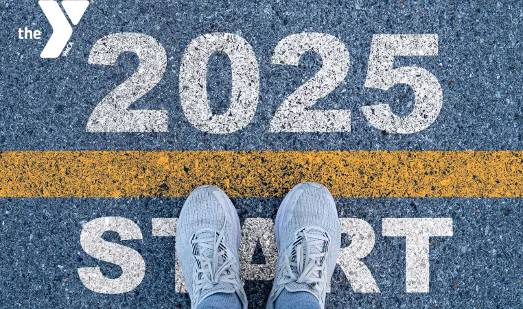 Image of feet in running shoes on a street that says 2025 start