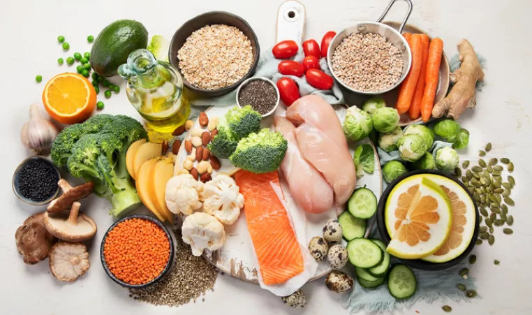 a spread of food