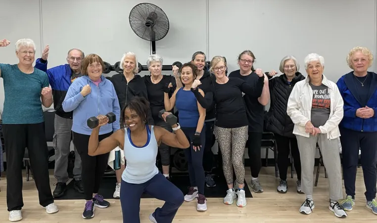 group of people exercising 