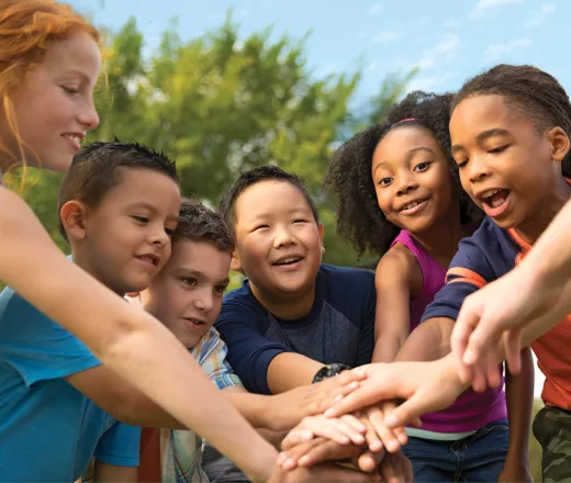 Camp kids ready to play a game