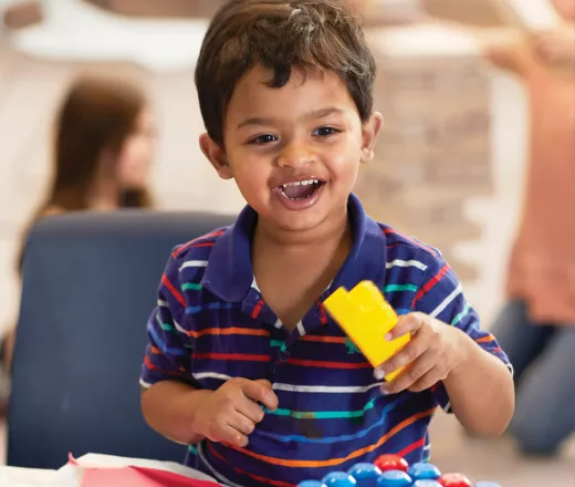 Child playing with blocks