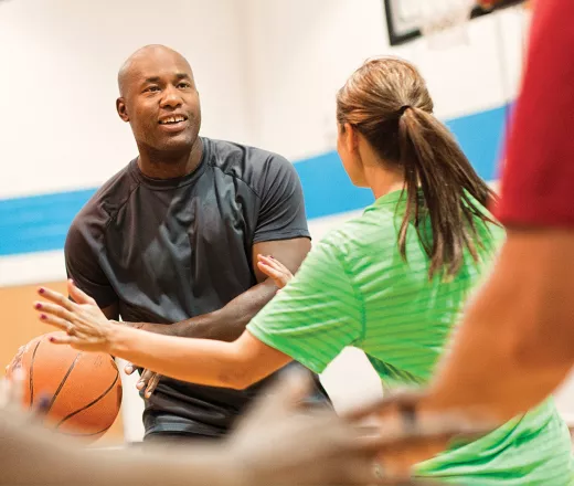 People playing basketball