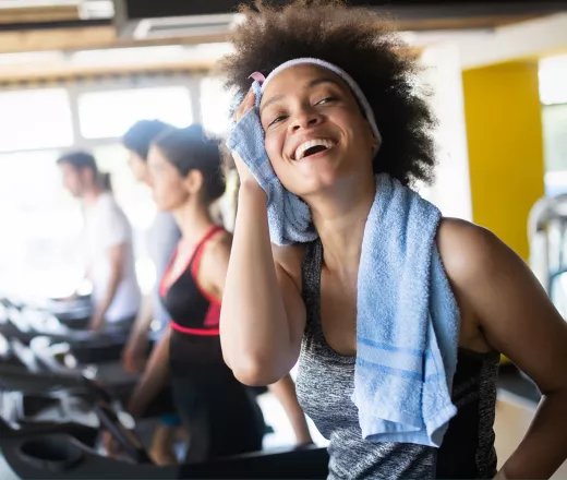 Young woman on treadmill
