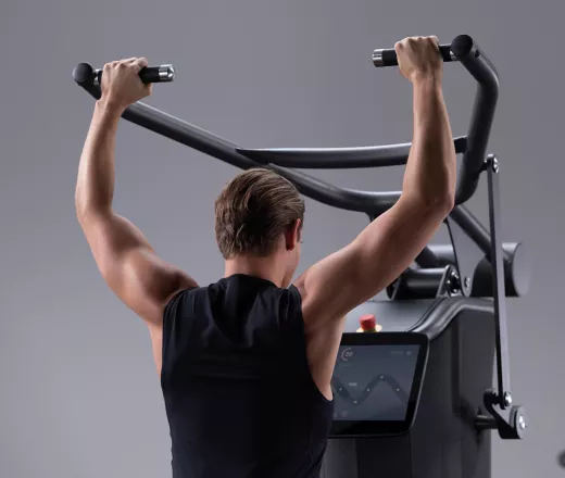 Man using weight equipment