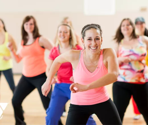 Group of women in a fitness class