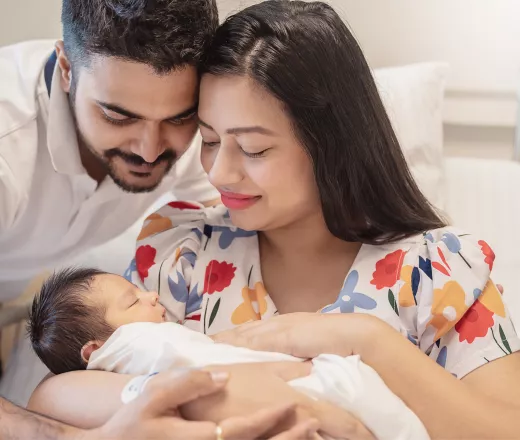 Mom and dad with new baby