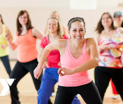 Women in a group fitness class