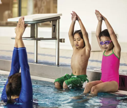 Swim lessons in action