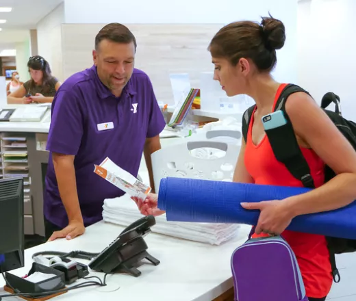 YMCA staff at the front desk