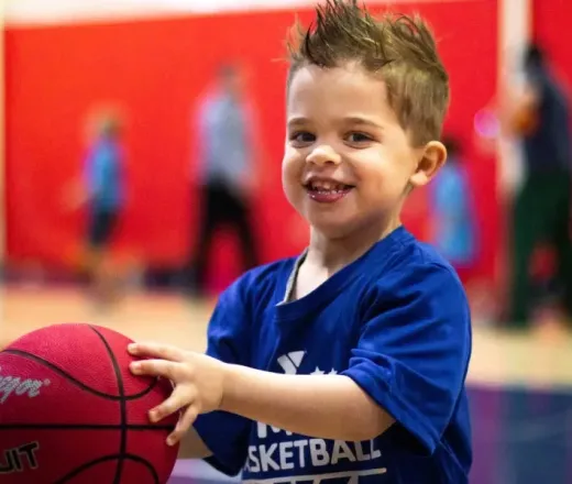 boy with basketball