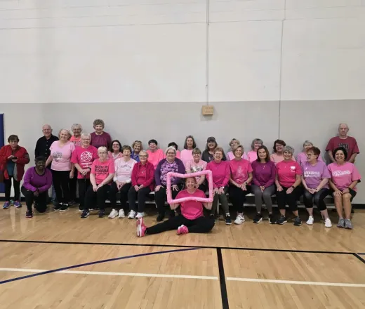 women celebrating breast cancer awareness
