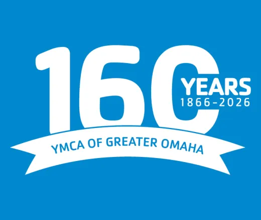 white Y 160 logo on a blue background