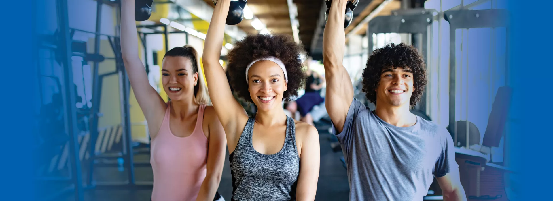 Young healthy people working out