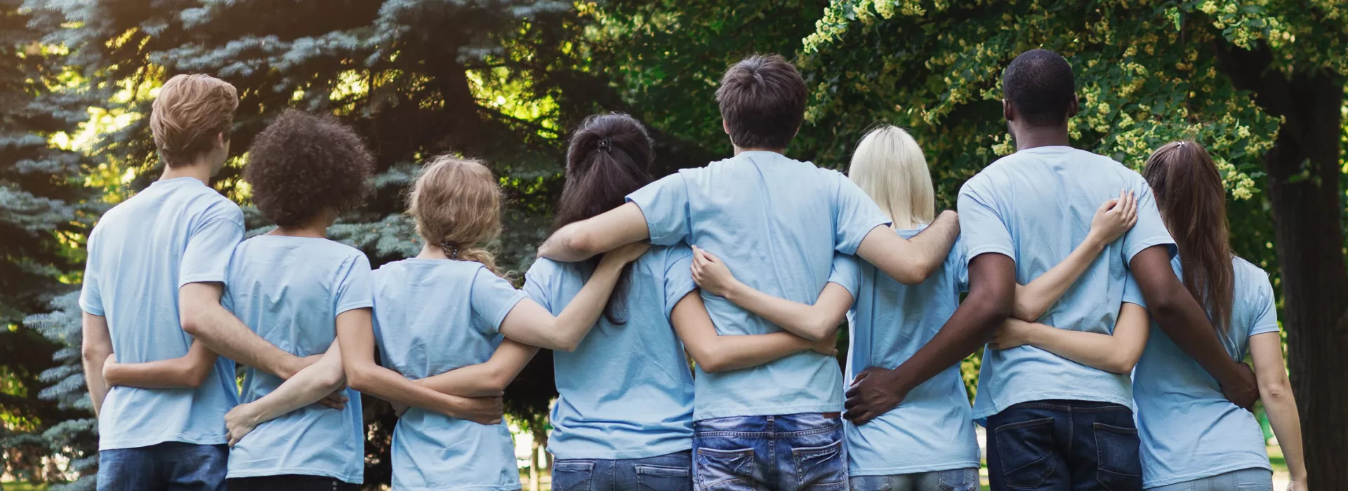 A group of volunteers together