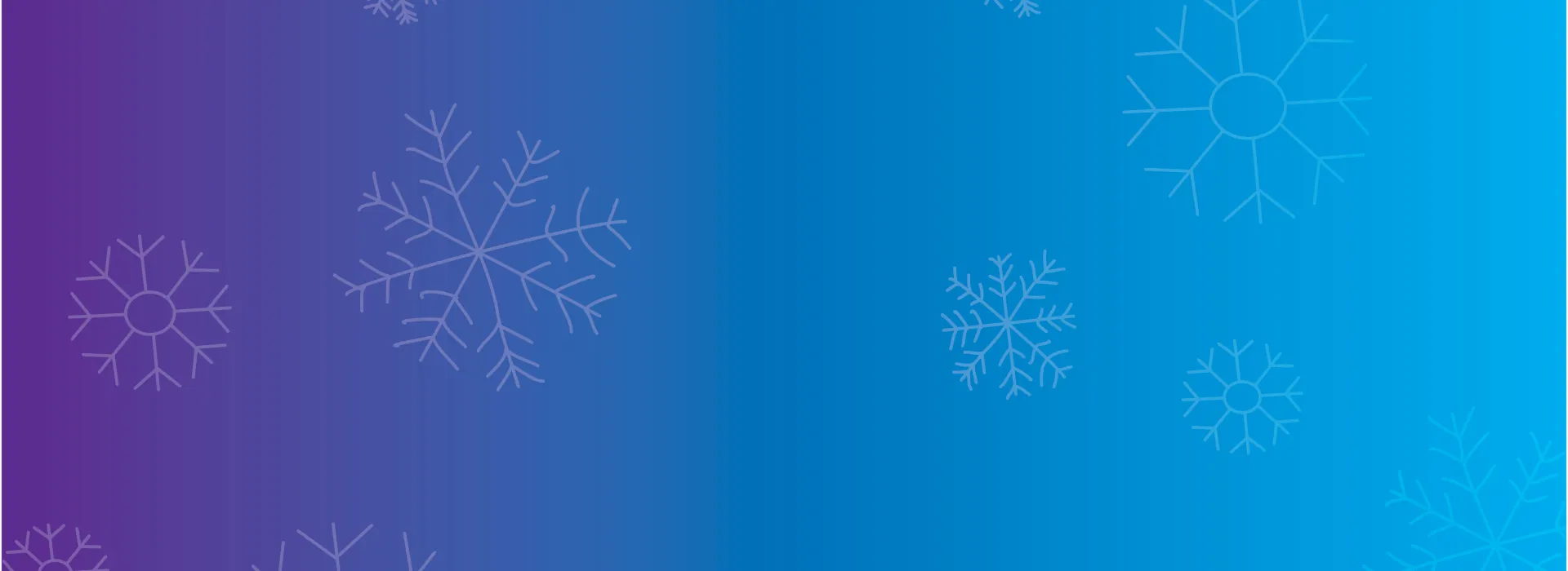 purple and blue banner with snowflakes