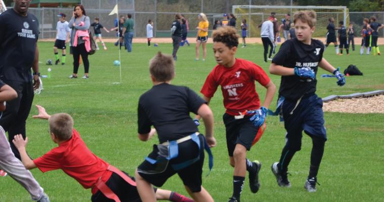 Youth playing YMCA Flag Football