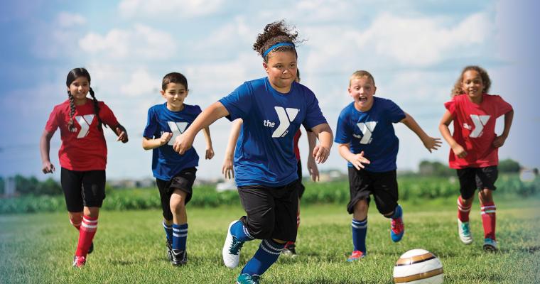 YMCA Youth playing soccer