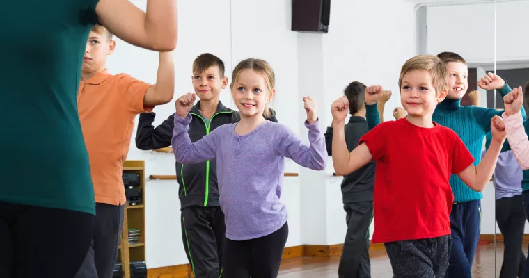 Kids in a dance class