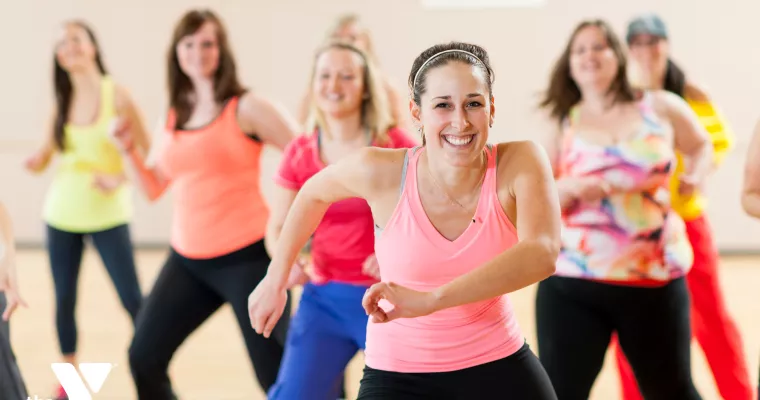 Group of women in a fitness class