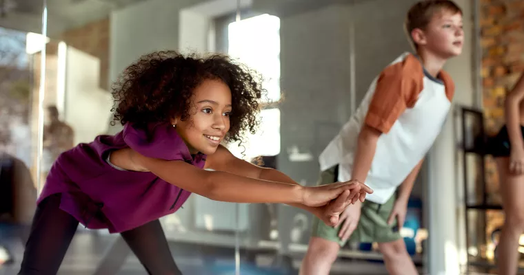 Young teens exercising