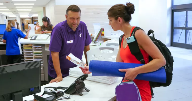 YMCA staff at the front desk