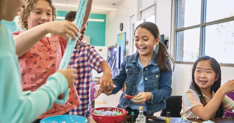 kids playing in classroom 